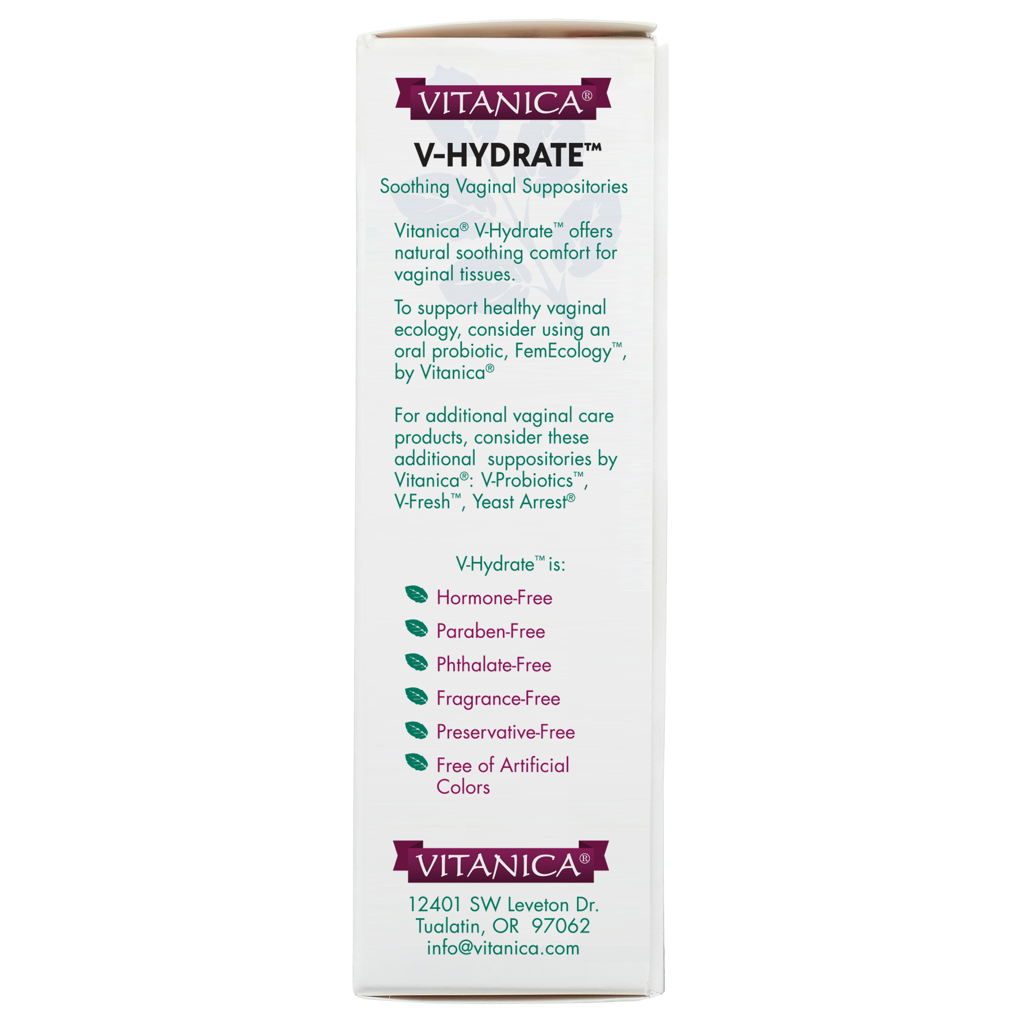 V-Hydrate: Vaginal Hydration Suppositories